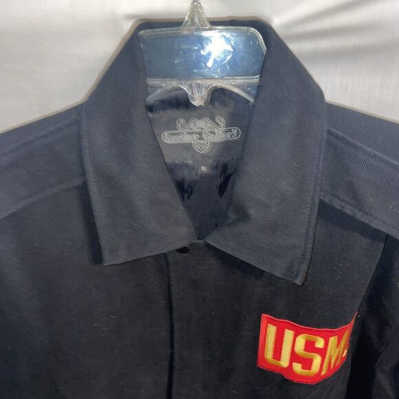 Leather Gallery Men’s USMC Jacket Size Small Black Cotton Bomber Outdoors Warmth - Picture 3 of 12